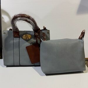 NWT 3 in 1 Two-Tone Tote Crossbody Bag with Removable Inner Pouch and Coin Purse